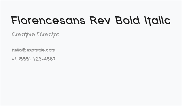 Florencesans Rev Bold Italic Business Card