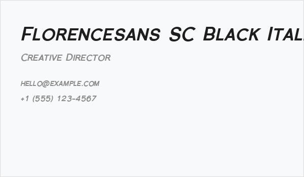 Florencesans SC Black Italic Business Card