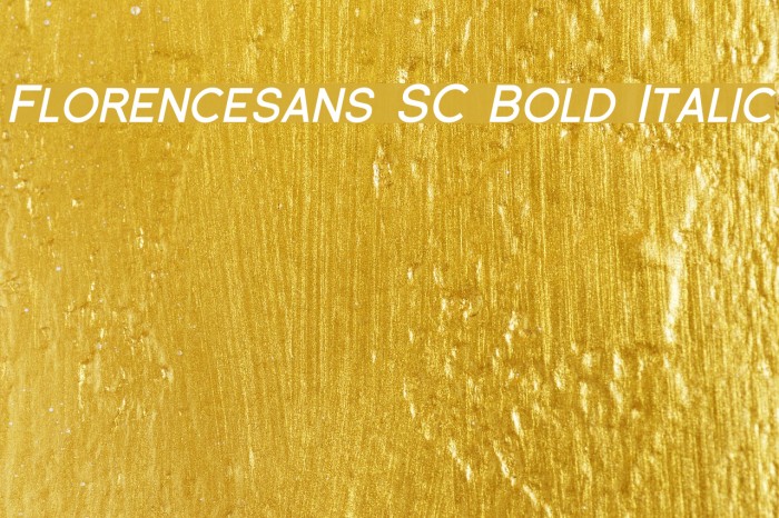 Florencesans SC Bold Italic Font examples