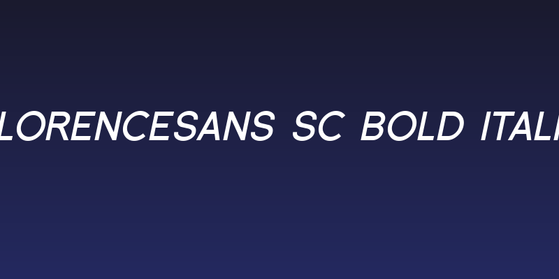 Florencesans SC Bold Italic Social Header