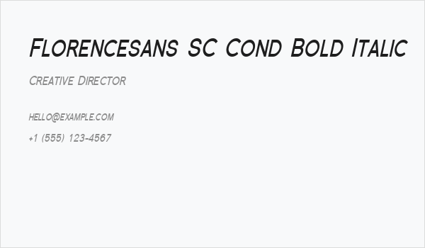 Florencesans SC Cond Bold Italic Business Card