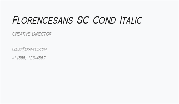Florencesans SC Cond Italic Business Card