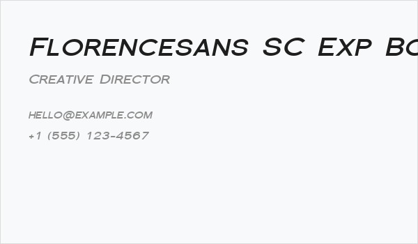 Florencesans SC Exp Bold Italic Business Card