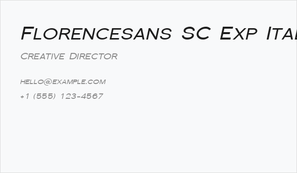 Florencesans SC Exp Italic Business Card
