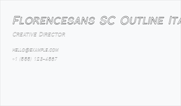 Florencesans SC Outline Italic Business Card