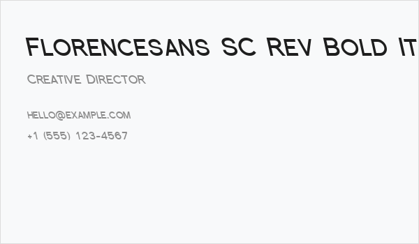 Florencesans SC Rev Bold Italic Business Card