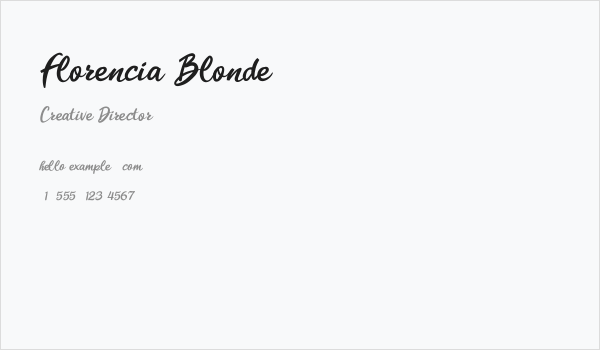 Florencia Blonde Business Card