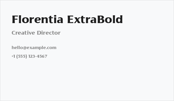 Florentia ExtraBold Business Card