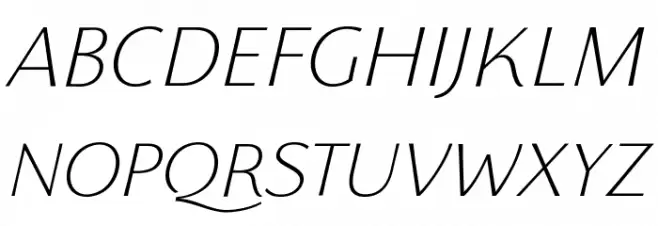 Florentia ExtraLight Italic 字体 大写