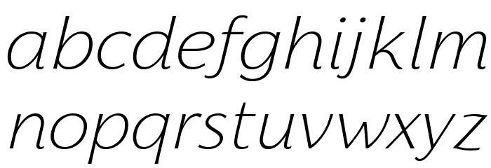 Florentia ExtraLight Italic Font LOWERCASE