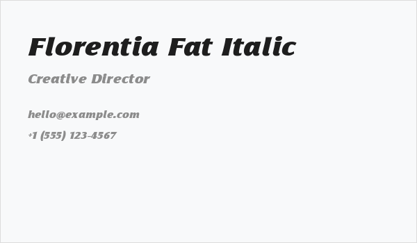 Florentia Fat Italic Business Card