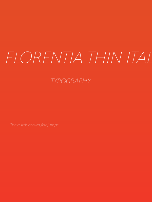 Florentia Thin Italic Poster