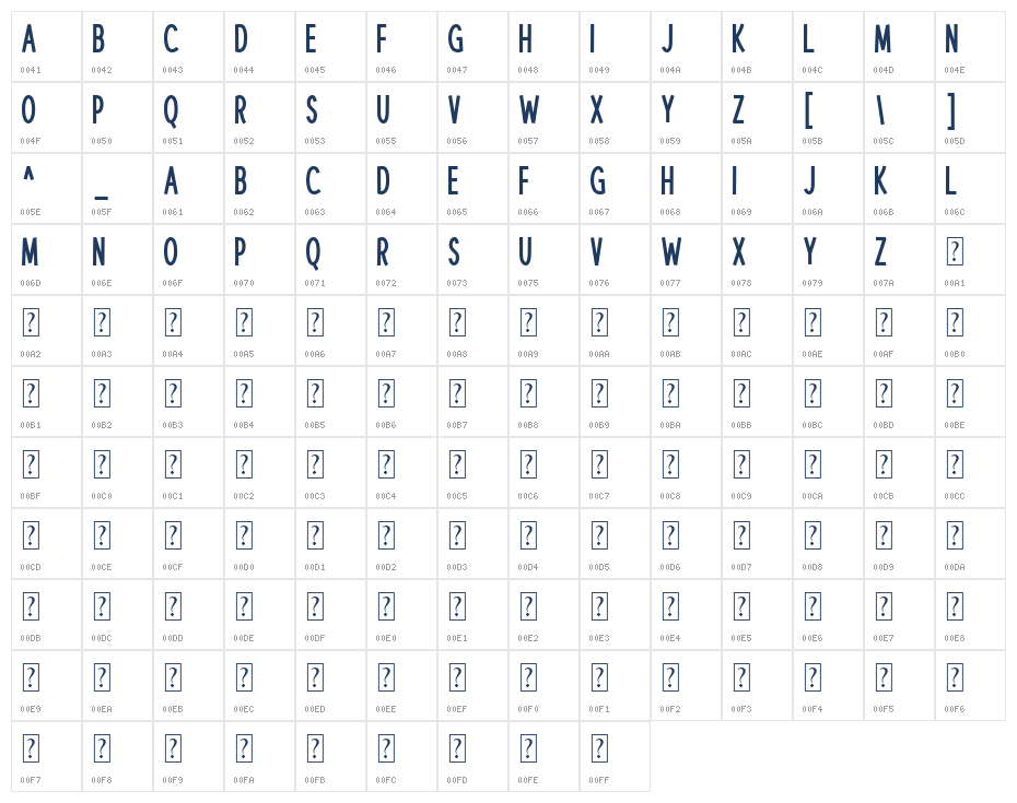 Florescent Character Map