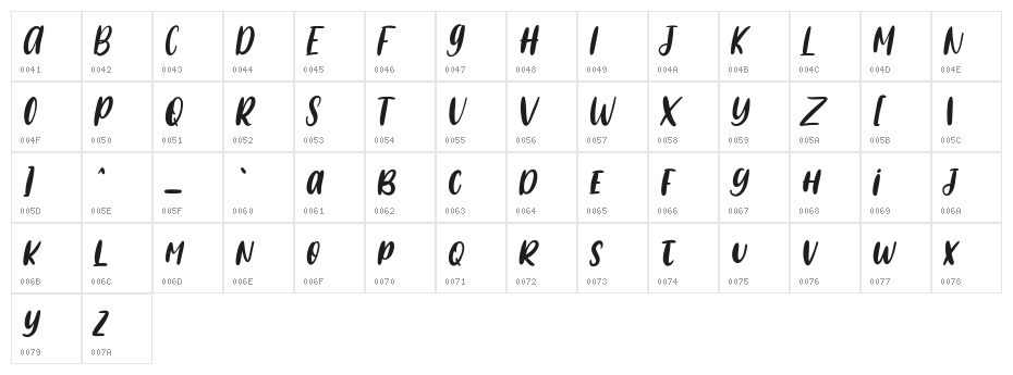 Florest Free Regular Character Map