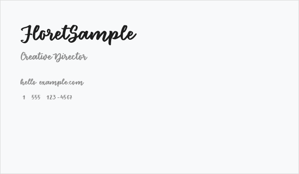 FloretSample Business Card