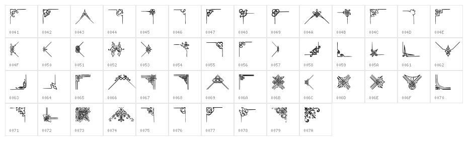 FloridVictorianOrnament Character Map