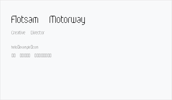 Flotsam Motorway Business Card