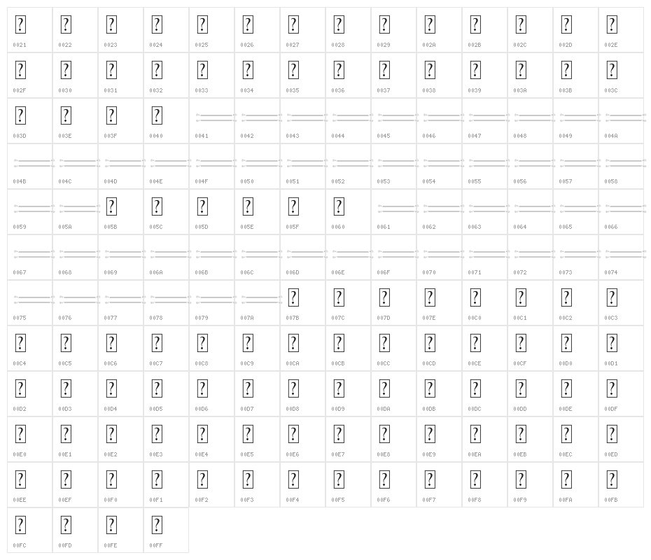 Flourish Divider Character Map