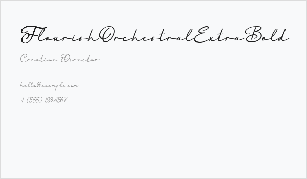 FlourishOrchestralExtraBold Business Card