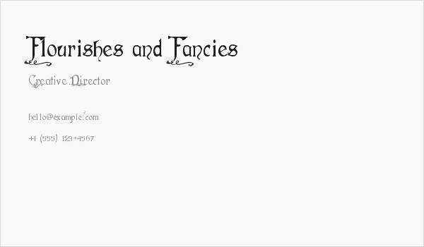 Flourishes and Fancies Business Card
