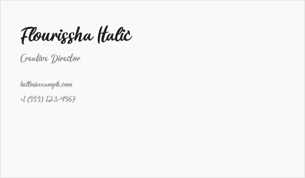 Flourissha Italic Business Card