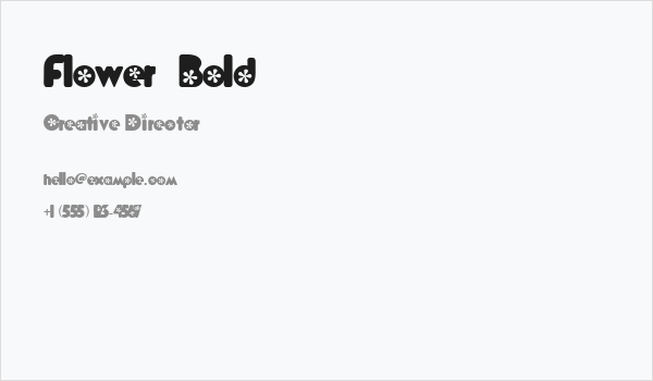 Flower  Bold Business Card