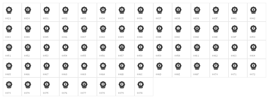 Flower Capitals 2 Regular Character Map
