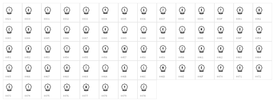Flower Capitals 3 Regular Character Map