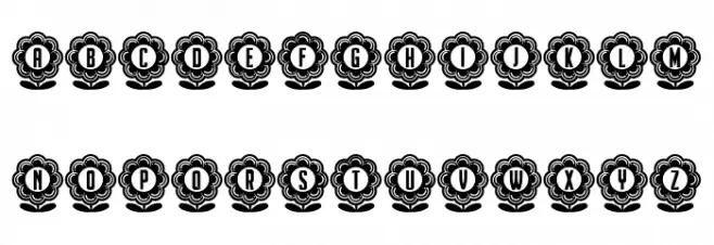 Flower Capitals 4 Regular Шрифта ВЕРХНИЙ