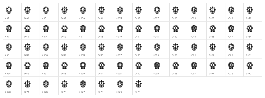 Flower Capitals 4 Regular Character Map
