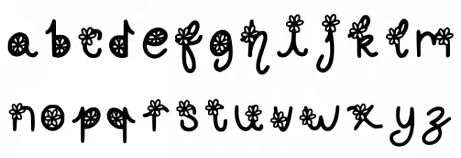 Flower Font Regular फ़ॉन्ट लोअरकेस