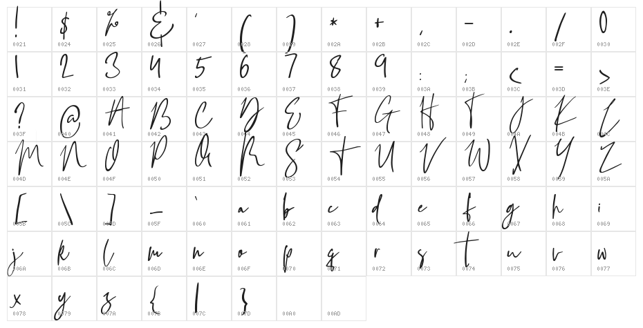 Flower For Rosalline Free Version Regular Character Map