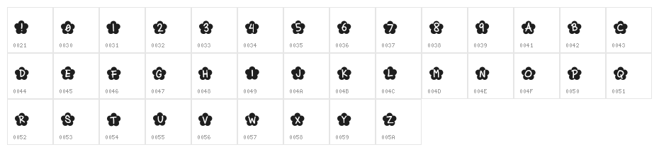 Flower Girl Regular Character Map
