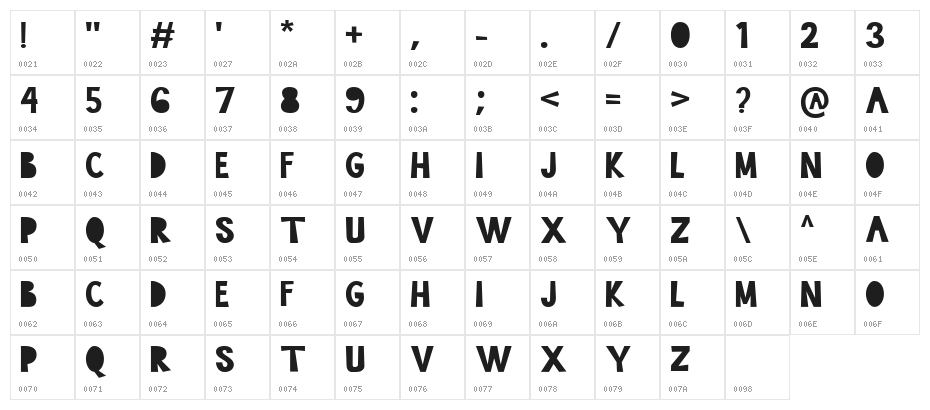 Flower Glory Regular Character Map