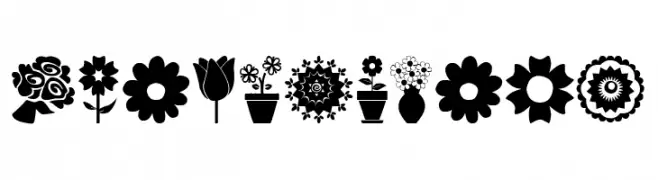 Flower Icons  Frei Schriftart Herunterladen