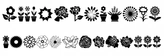 Flower Icons Шрифта ВЕРХНИЙ