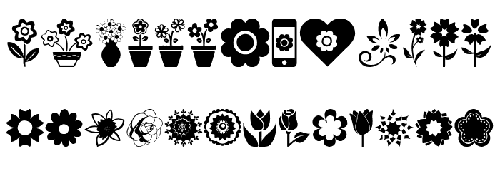 Flower Icons Font LOWERCASE