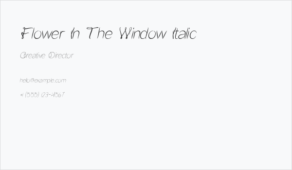 Flower In The Window Italic Business Card