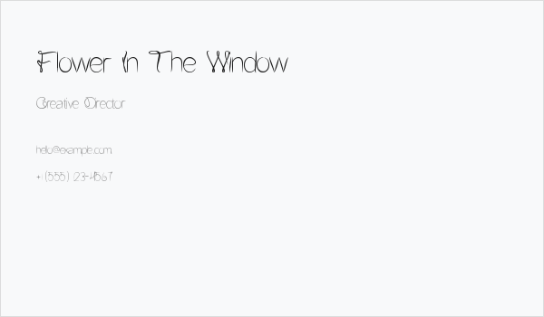 Flower In The Window Business Card