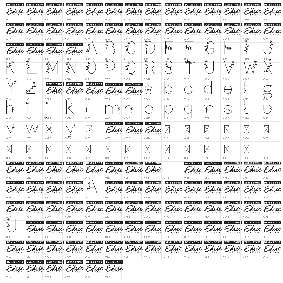 Flower Leaf Demo Character Map