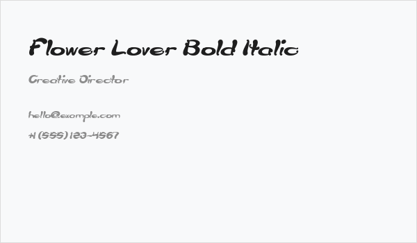Flower Lover Bold Italic Business Card