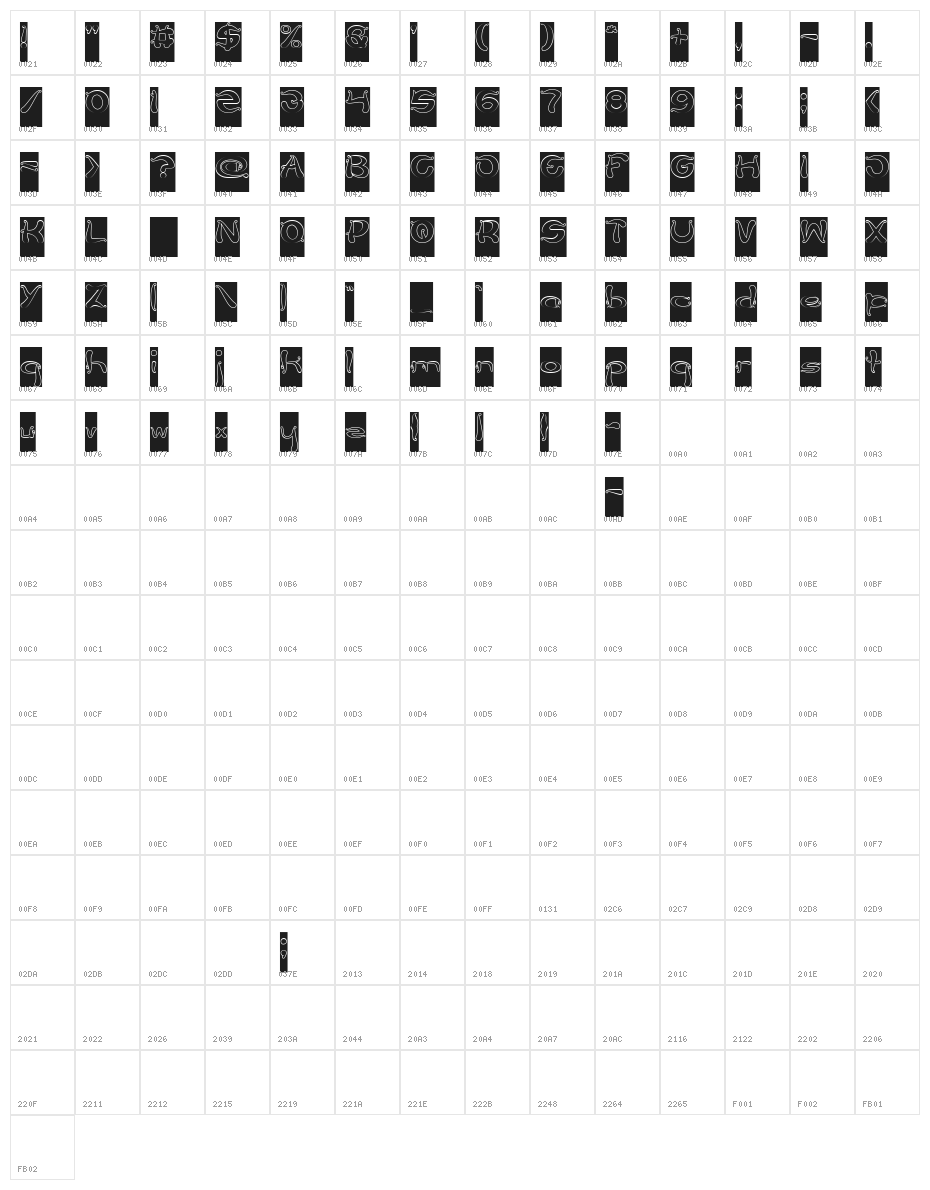 Flower Lover-Hollow-Inverse Character Map