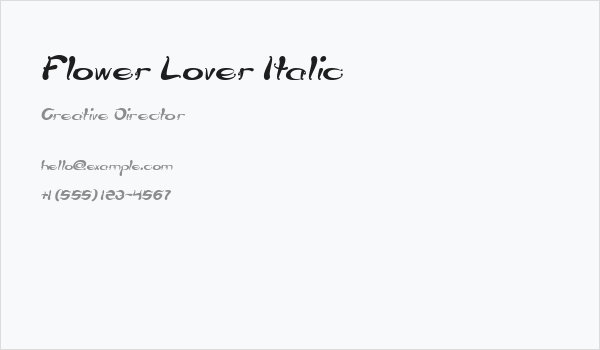 Flower Lover Italic Business Card
