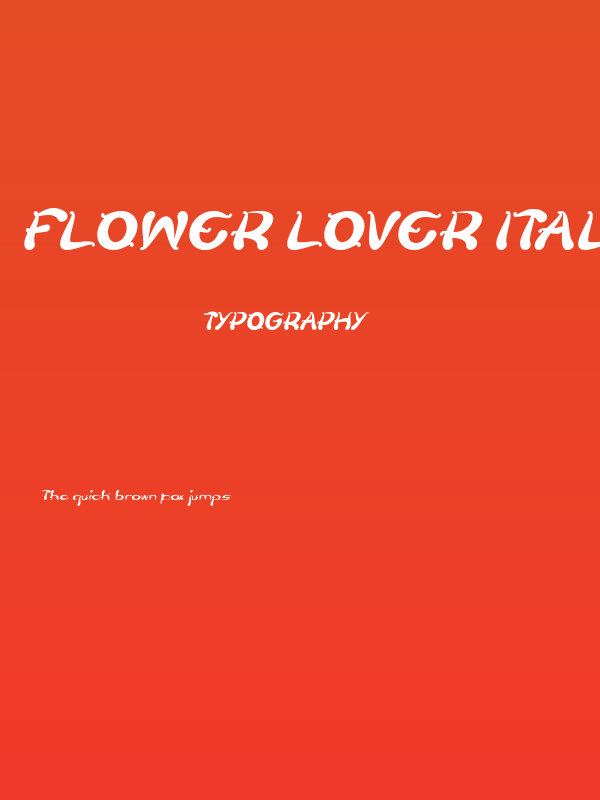Flower Lover Italic Poster