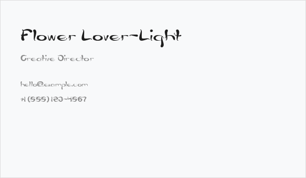 Flower Lover-Light Business Card