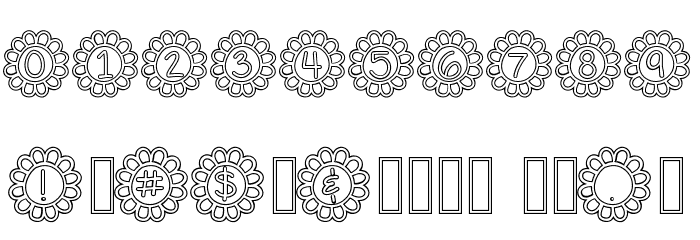 Flower Power Hollow Font OTHER CHARS