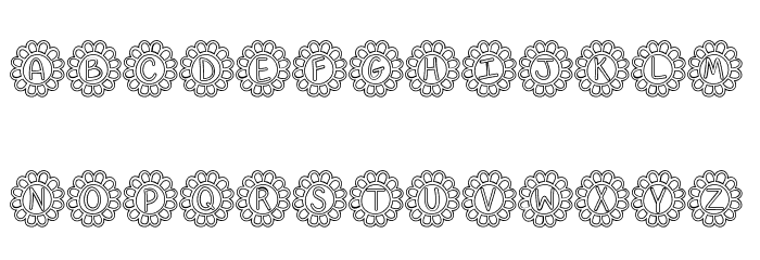 Flower Power Hollow Font LOWERCASE