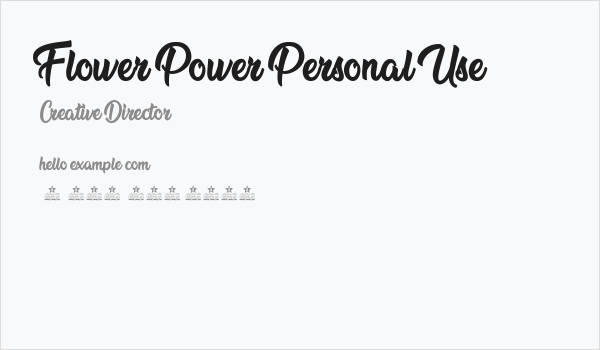 Flower Power Personal Use  Business Card