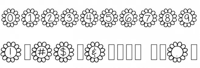 Flower Power Thin Font OTHER CHARS