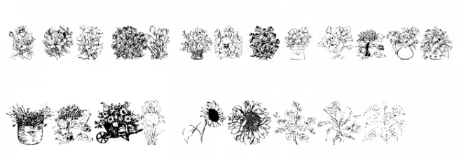 Flower Shower फ़ॉन्ट लोअरकेस